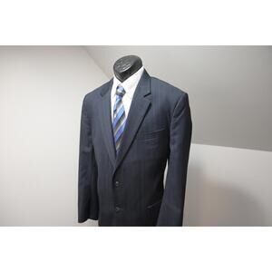 Jos A Bank 100% Wool Striped 2 Piece Suit Pants Jacket Mens Sz 38 x 32 44 L